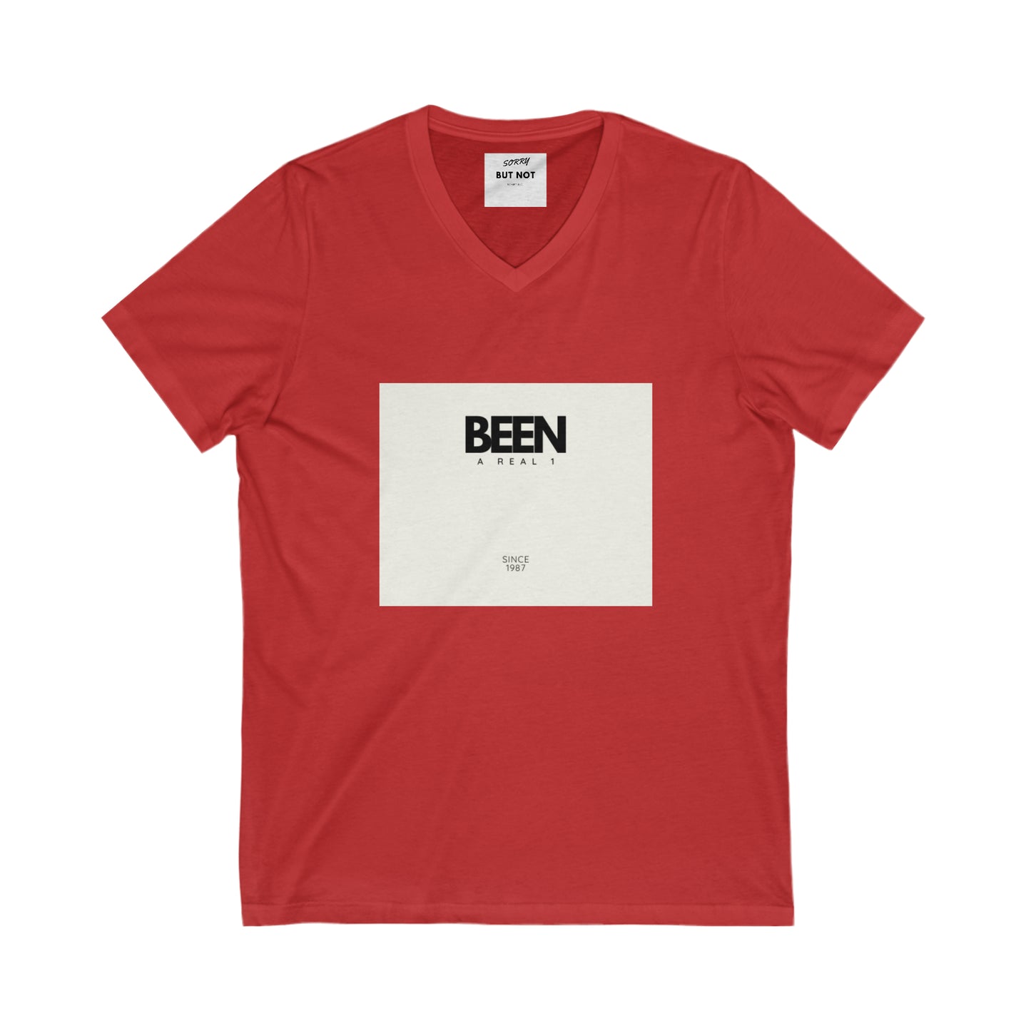 Unisex Jersey Short Sleeve V-Neck Tee Red