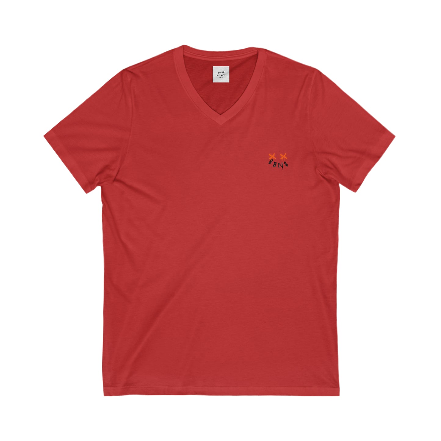 Unisex Jersey Short Sleeve V-Neck Tee Red