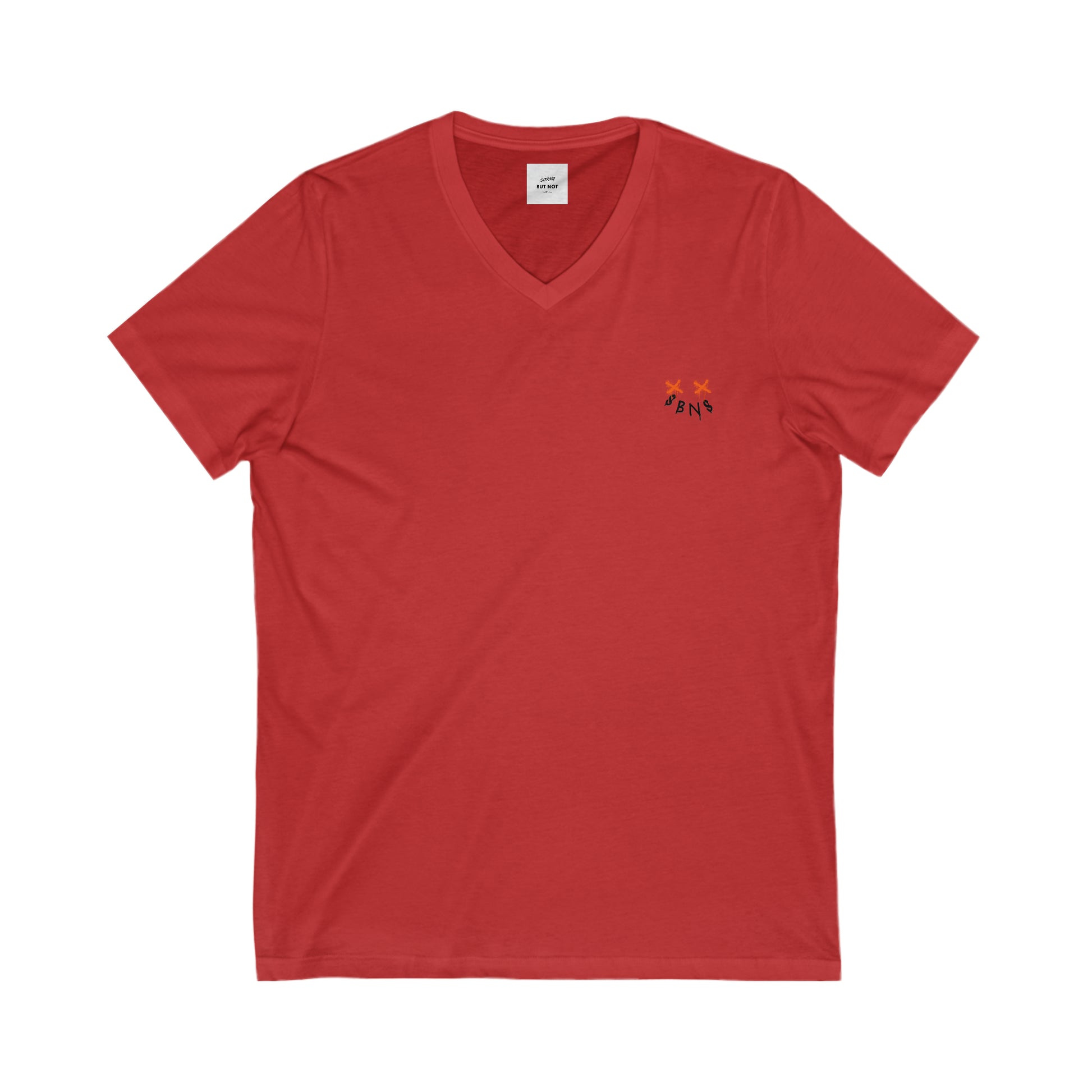 Unisex Jersey Short Sleeve V-Neck Tee Red