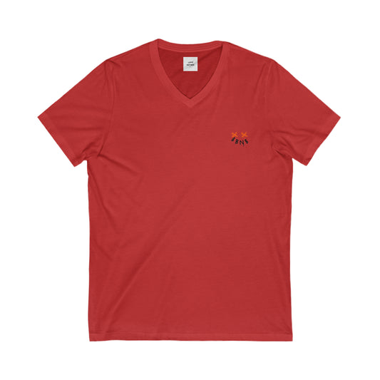 Unisex Jersey Short Sleeve V-Neck Tee Red