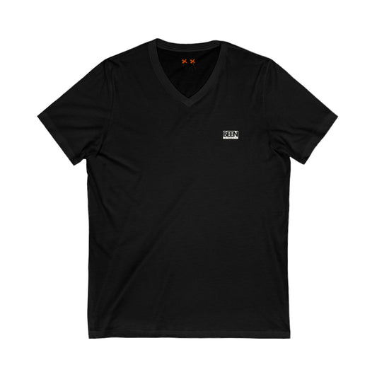 Unisex Jersey Short Sleeve V-Neck Tee Black