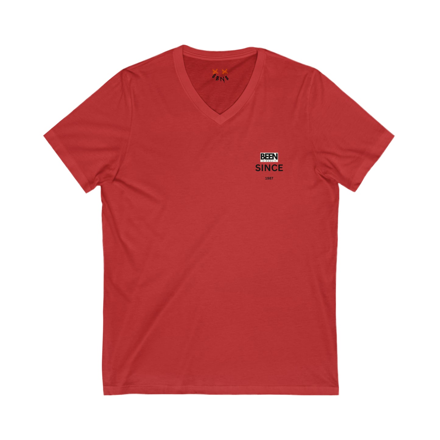 Unisex Jersey Short Sleeve V-Neck Tee Red