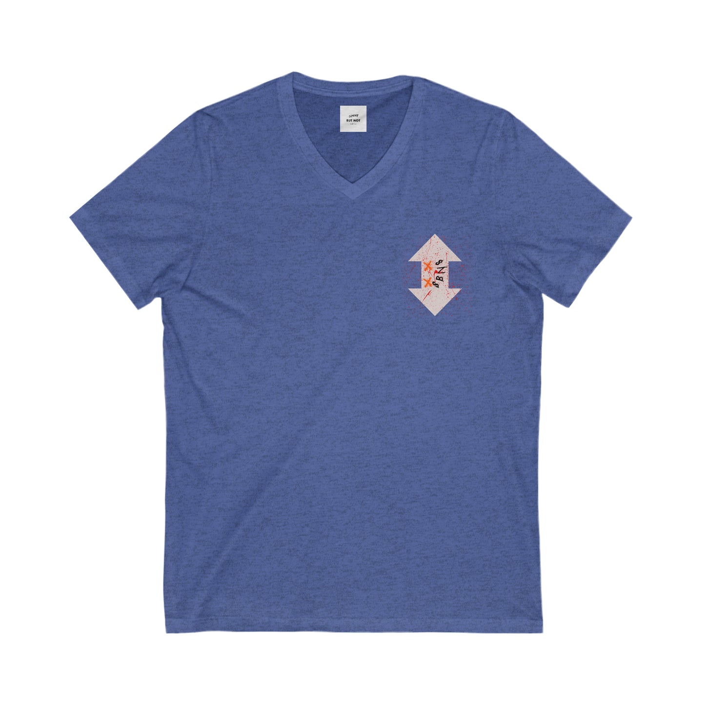 Unisex Jersey Short Sleeve V-Neck Tee Heather True Royal