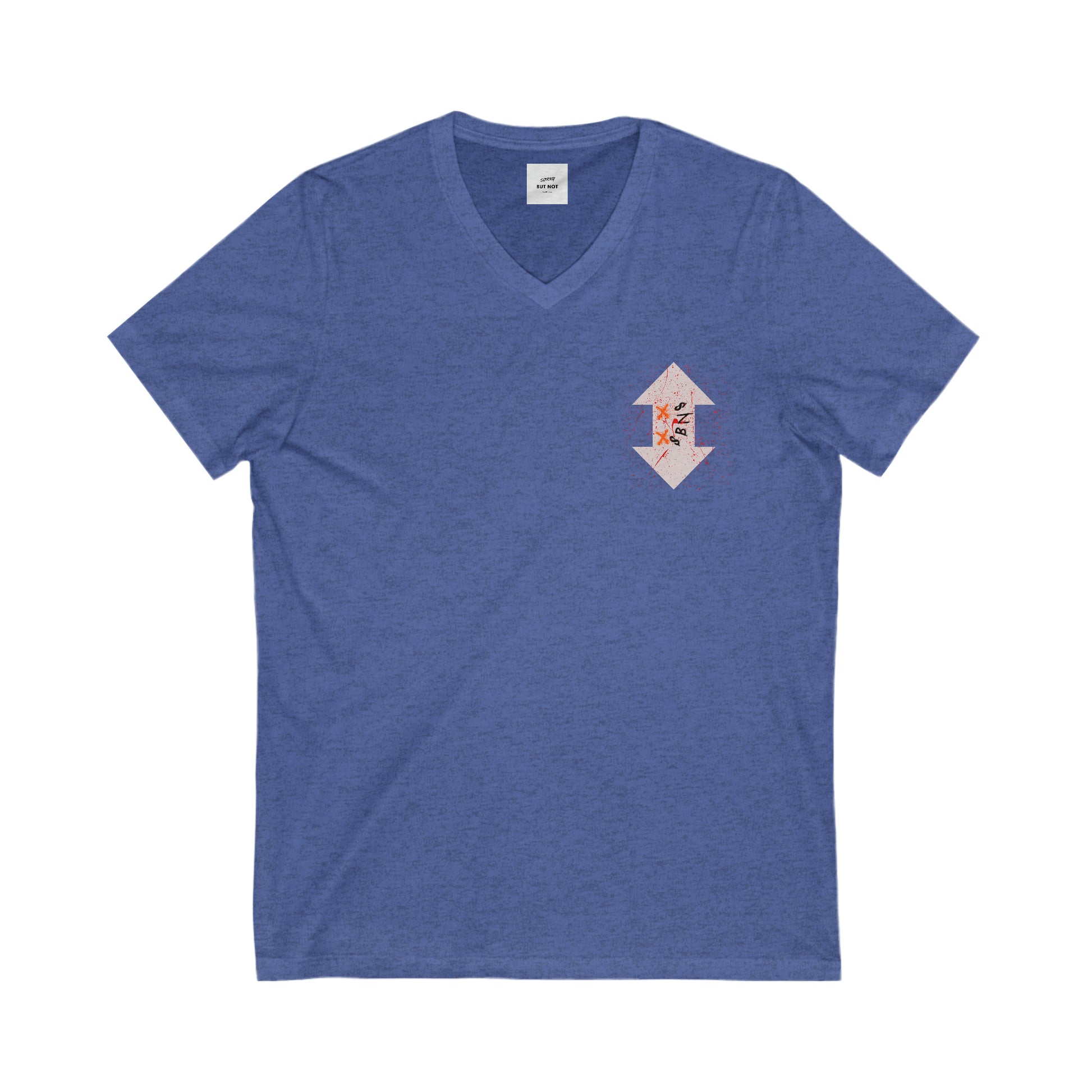 Unisex Jersey Short Sleeve V-Neck Tee Heather True Royal