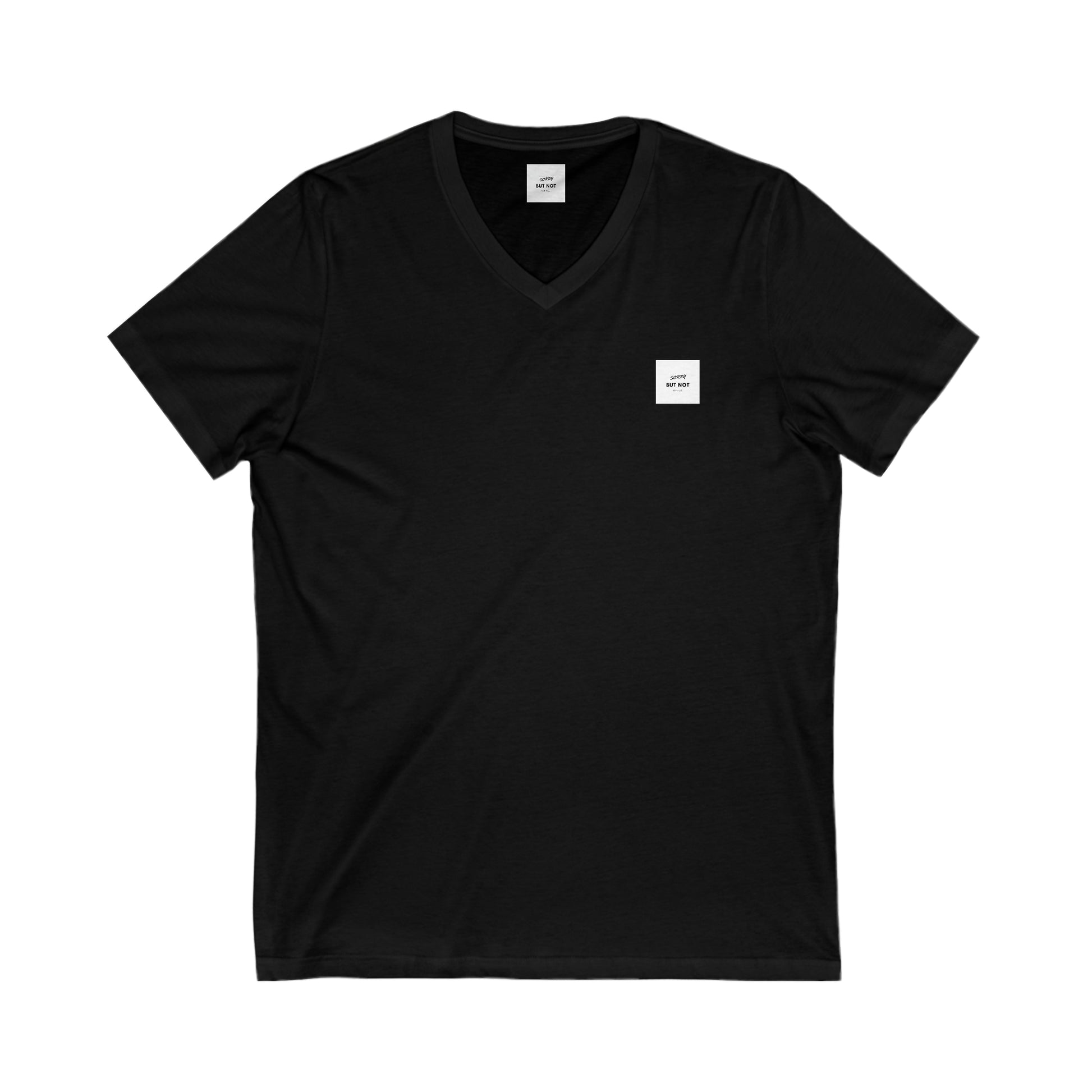 Unisex Jersey Short Sleeve V-Neck Tee Black