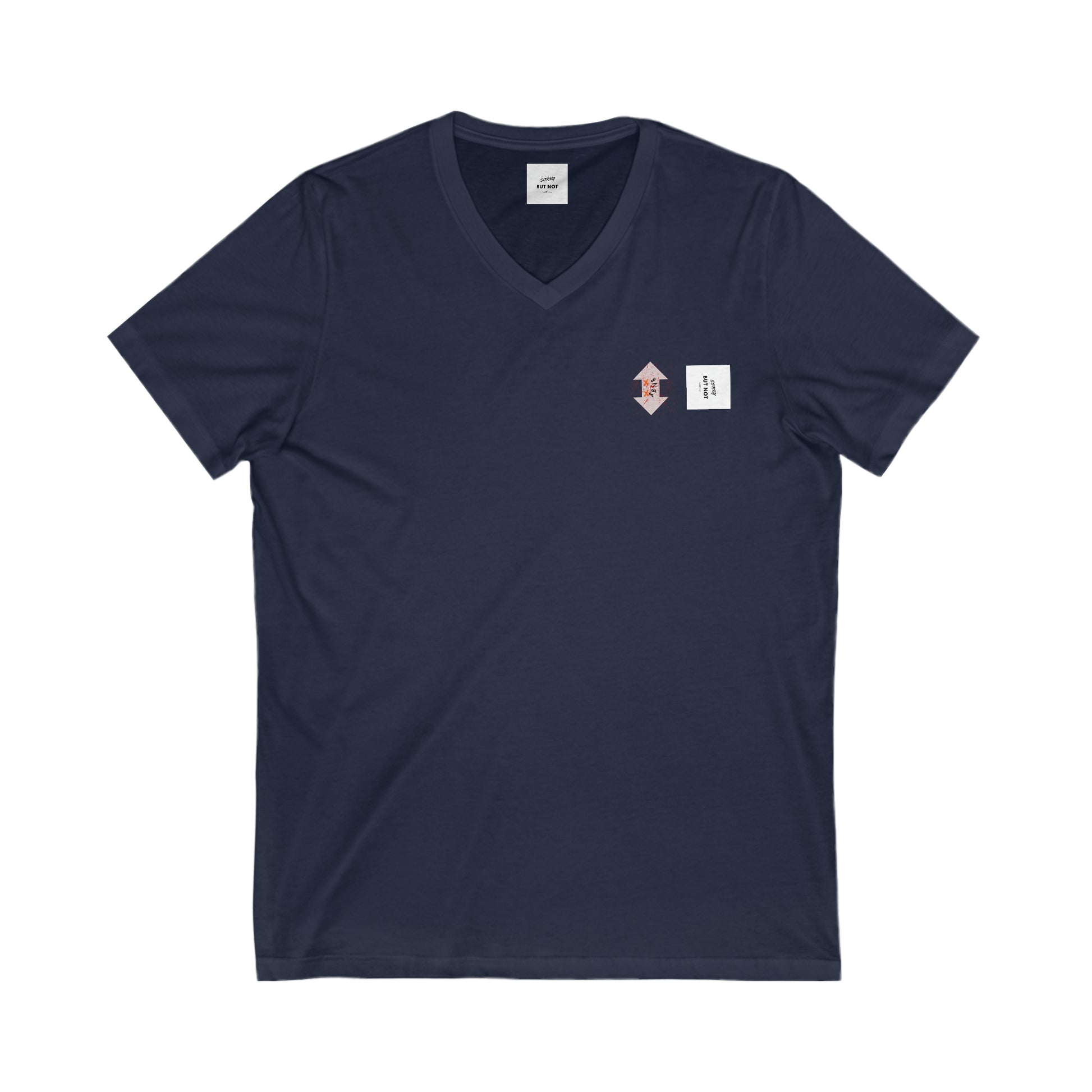 Unisex Jersey Short Sleeve V-Neck Tee Navy
