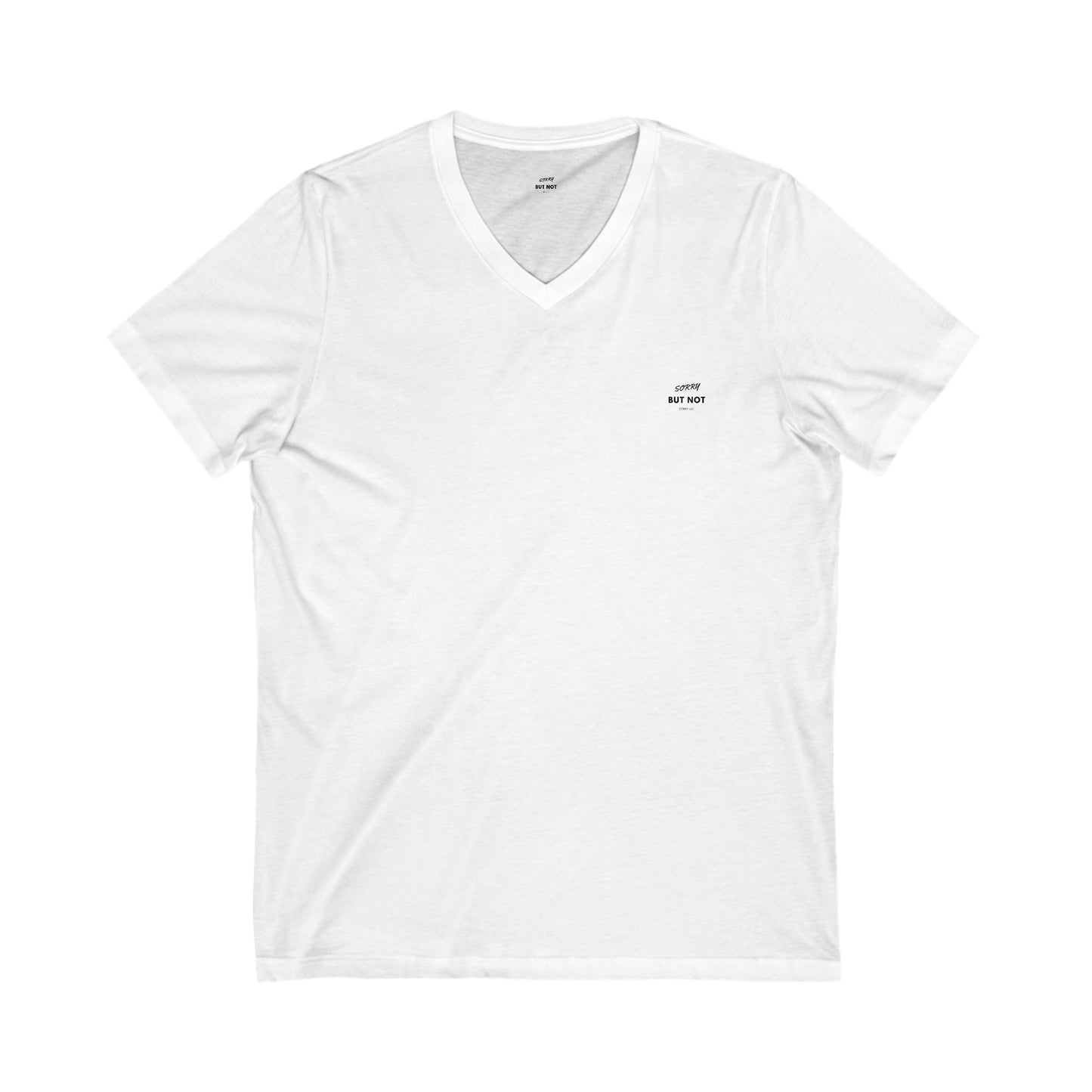 Unisex Jersey Short Sleeve V-Neck Tee White
