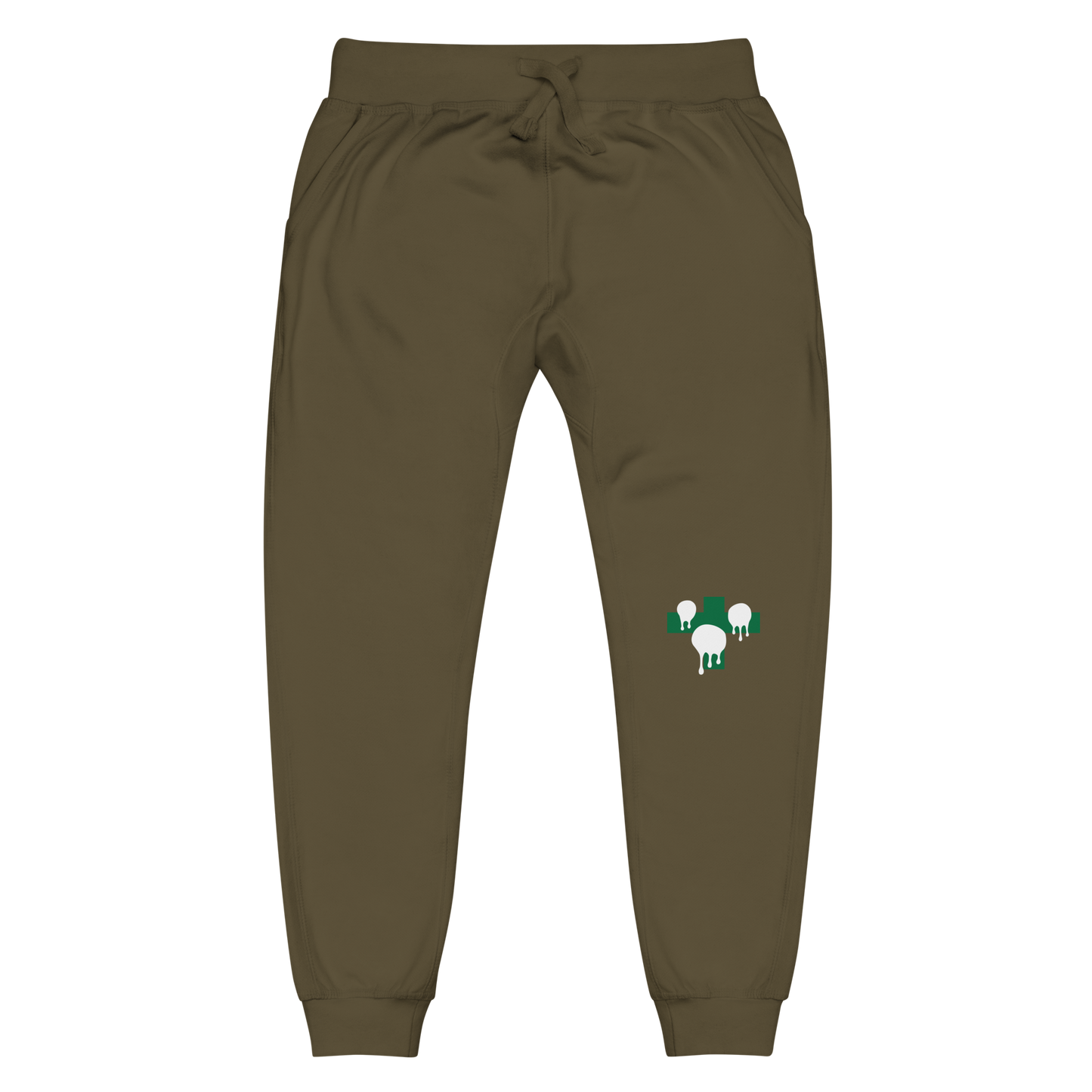 Unisex fleece sweatpants Military Green