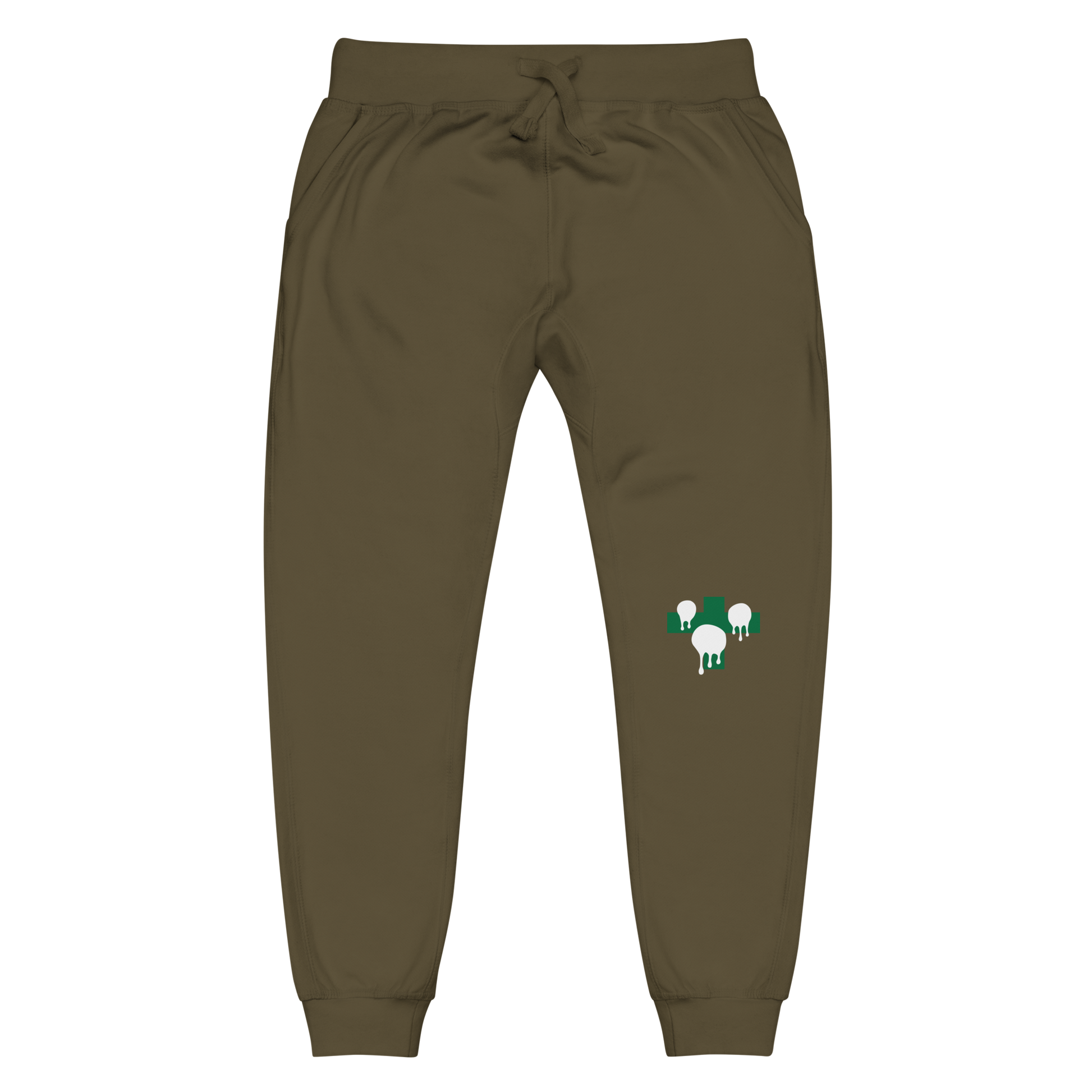 Unisex fleece sweatpants Military Green